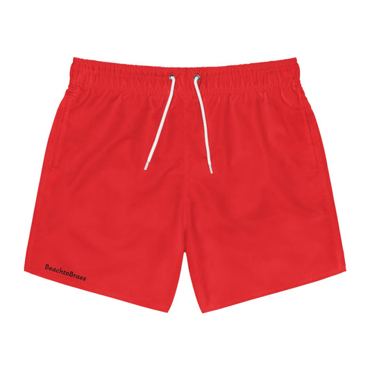 Red Classic Swim Trunks - BEACH TO BRAES